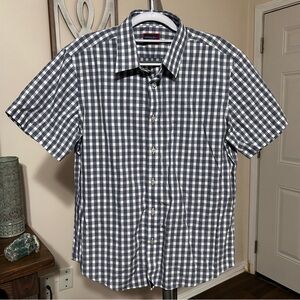 UNTUCKit Medium Men’s Slim Fit Wrinkle Free Blue Light‎ Blue White Plaid